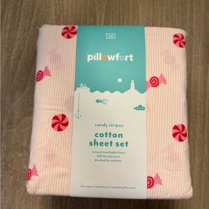 Candy stripes 100% Cotton Holiday sheets Pink Peppermint FULL Winter Valentine